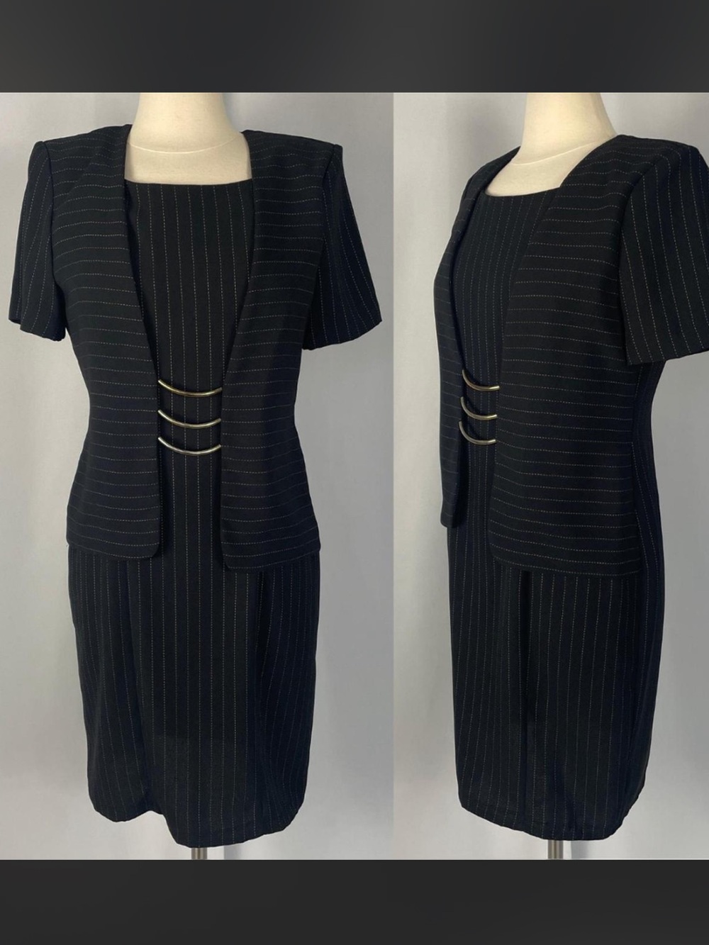 Pinstripe sheath dress
